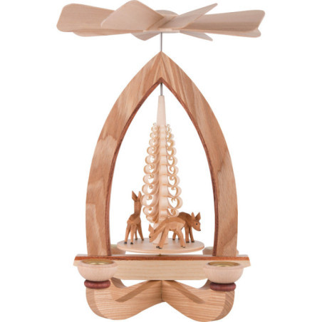 1-Tier Pyramid - Deer - Natural - 28 cm / 11 inch