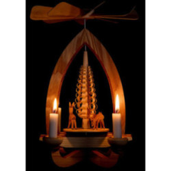 1-stöckige Pyramide Rehe - natur - 28 cm