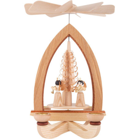 1-stöckige Pyramide Langrockengel mit Falten - natur - 28 cm