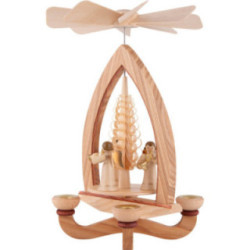 1-Tier Pyramid - Long Skirt Angels - Natural - 28 cm / 11 inch