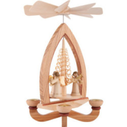 1-Tier Pyramid - Long Skirt Angels - Natural - 28 cm / 11 inch