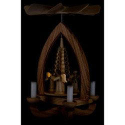 1-Tier Pyramid - Long Skirt Angels - Natural - 28 cm / 11 inch