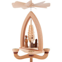 1-stöckige Pyramide Christi Geburt - natur - 28 cm