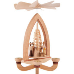 1-stöckige Pyramide Christi Geburt - natur - 28 cm