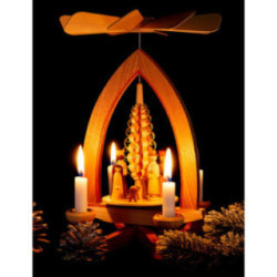 1-stöckige Pyramide Christi Geburt - natur - 28 cm