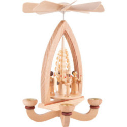1-Tier Pyramid - Angel & Miner - Natural - 28 cm / 11 inch