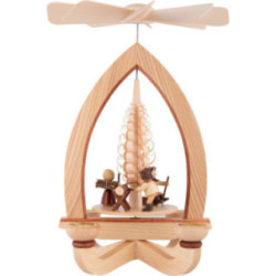 1-Tier Pyramid - Wood Worker - Natural - 28 cm / 11 inch