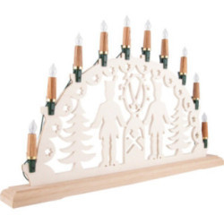 NARVA Exclusive Lichterkette mit 10 Holzschaftkerzen aus Zebranoholz
