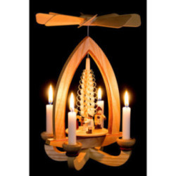 1-stöckige Pyramide Lampionkinder - natur - 28 cm
