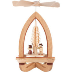 1-stöckige Pyramide Bläsertrio - natur - 28 cm