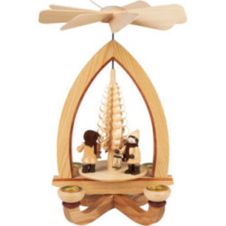 1-stöckige Pyramide große Lampionkinder - natur - 28 cm