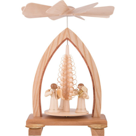 1-Tier Pyramid - Long Skirt Angels - Natural - 26 cm / 10.2 inch