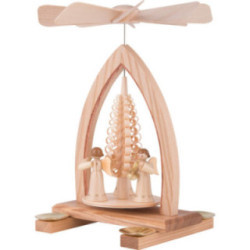 1-Tier Pyramid - Long Skirt Angels - Natural - 26 cm / 10.2 inch