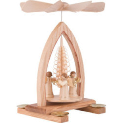 1-Tier Pyramid - Long Skirt Angels - Natural - 26 cm / 10.2 inch