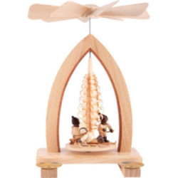 1-Tier Pyramid - Winter Children - Natural - 26 cm / 10.2 inch