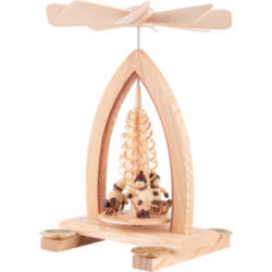 1-Tier Pyramid - Winter Children - Natural - 26 cm / 10.2 inch