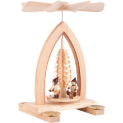 1-Tier Pyramid - Winter Children - Natural - 26 cm / 10.2 inch