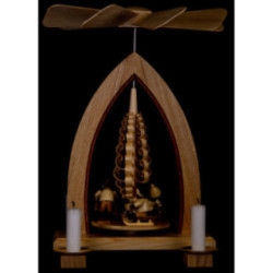 1-Tier Pyramid - Winter Children - Natural - 26 cm / 10.2 inch