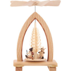 1-Tier Pyramid - Christmas Motive - Natural - 26 cm / 10.2 inch