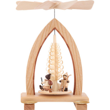 1-Tier Pyramid - Christmas Motive - Natural - 26 cm / 10.2 inch