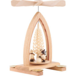 1-Tier Pyramid - Christmas Motive - Natural - 26 cm / 10.2 inch