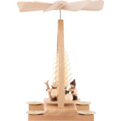 1-Tier Pyramid - Christmas Motive - Natural - 26 cm / 10.2 inch
