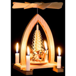 1-stöckige Pyramide Weihnachtsmotiv - natur - 26 cm