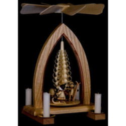 1-Tier Pyramid - Christmas Motive - Natural - 26 cm / 10.2 inch
