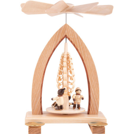 1-stöckige Pyramide Eisläufer - natur - 26 cm