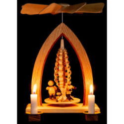 1-stöckige Pyramide Eisläufer - natur - 26 cm