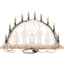 NARVA Exclusive Lichterkette mit 10 Holzschaftkerzen aus Zebranoholz