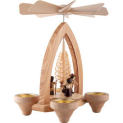 1-Tier Pyramid - Forest People - Natural - 26 cm / 10.2 inch