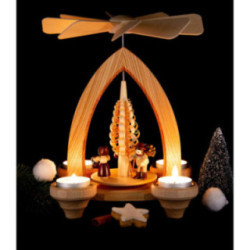 1-Tier Pyramid - Forest People - Natural - 26 cm / 10.2 inch