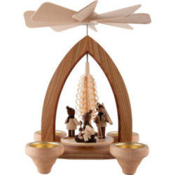 1-Tier Pyramid - Winter Children - Natural - 26 cm / 10.2 inch
