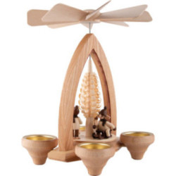1-Tier Pyramid - Winter Children - Natural - 26 cm / 10.2 inch