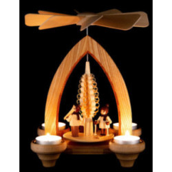 1-Tier Pyramid - Winter Children - Natural - 26 cm / 10.2 inch