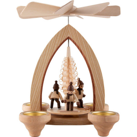 1-stöckige Pyramide Wintersportler - natur - 26 cm