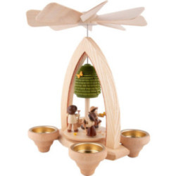 1-Tier Pyramid - Spring Garden - Natural - 26 cm / 10.2 inch