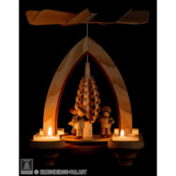 1-Tier Pyramid - Miner's Parade - Natural - 26 cm / 10.2 inch