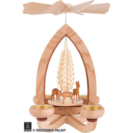 1-Tier Pyramid - Deer - Natural - 28 cm / 11 inch