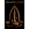 1-stöckige Pyramide Schafe - natur - 28 cm