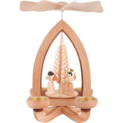 1-Tier Pyramid - Pleated Skirt Angels - Natural - 28 cm / 11 inch