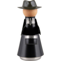 The Incense Cone Man with hat and cap black - 15cm / 5.9inch