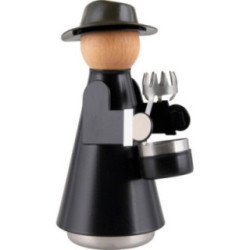 The Incense Cone Man with hat and cap black - 15cm / 5.9inch