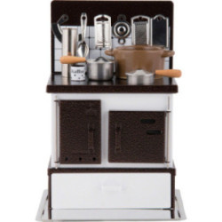 Räucherofen Küchenherd weiß-kupfer - 21 cm