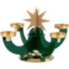 Candle Holder with Incense Cone Option - Green - 16 cm / 6.3 inch