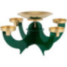 Candle Holder with Incense Cone Option - Green - 16 cm / 6.3 inch