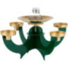 Candle Holder with Incense Cone Option - Green - 16 cm / 6.3 inch