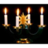 Candle Holder with Incense Cone Option - Green - 16 cm / 6.3 inch