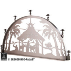 Candle Arch for Inside - Stainless Steel - Nativity - 60x35 cm / 23.6x13.8 inch